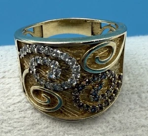 OT TÜRKEI 925 Türkei Sterlingsilber Wirbel CZ Ring Größe 9,5 - Bild 1 von 9