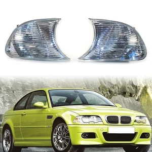 Fit BMW E46 3-Series 2DR 2000-2001 Corner Light Clear Lens Left Right Set 2PCS - Picture 1 of 8
