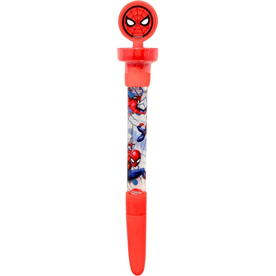 PENNA 3 IN 1 SPIDERMAN MARVEL PENNA A SFERA TIMBRO BOLLE DI SAPONE PER BAMBINI