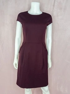 LAFAYETTE 148 New York Womens Burgundy Red Wool Sheath Career Dress Size 2 - Picture 1 of 7