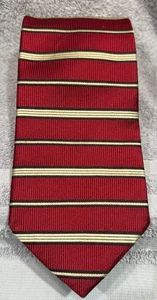 Corbata Brooks Brothers 100 % seda granate/dorada rayas seda 58 x 3,5 pulgadas. - Imagen 1 de 7
