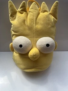 Vintage 90s Bart Simpson Plush Rucksack Backpack Zip Up - Picture 1 of 10