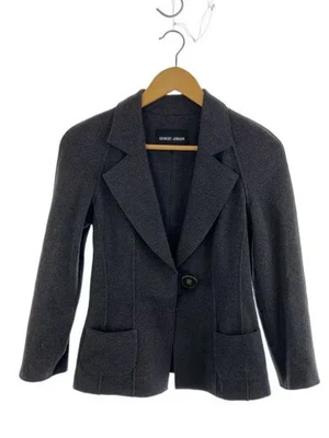 Куртка GIORGIO ARMANI, размер 36, шерсть, серый, елочка, SAG04T SA715 - Изображение 1 из 4