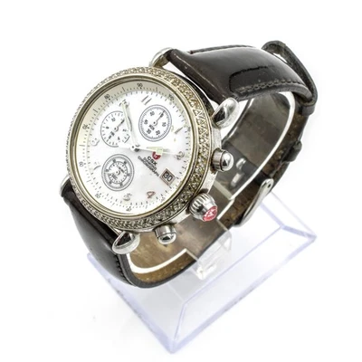 Reloj de pulsera Michele CSX diamante cronógrafo blanco 35 mm cuarzo para hombre #WB3621-4 Foto 1 de 4