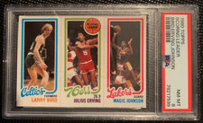 1980 Topps Larry Bird - Magic Johnson ROOKIE PSA 8 - Julius Erving - Grail Card