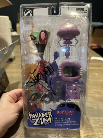 New Sealed Invader Zim Hot Topic Figure by Palisades Jhonen Vasquez Signed ECCC Cover