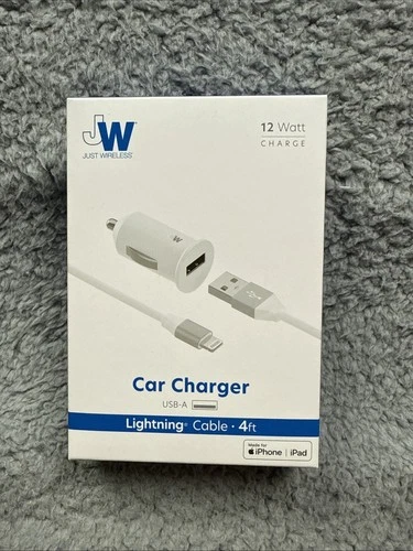 Cargador y cable de coche Just Wireless USB/USB de 12 vatios Foto 1 de 1