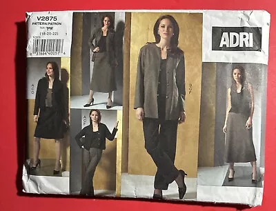 Vogue Designer Adri 2875 Jacket Top Skirts Pants Sewing Pattern 18 20 22 Uncut - Image 1 of 2