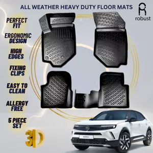 Floor Mats Liners For Opel Mokka B 2021-2025 All Weather Heavy Duty 3D Car Rugs - Foto 1 di 9