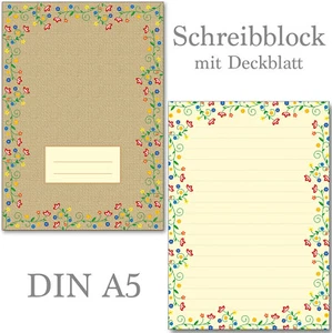 Blütenzauber Blume 1 Schreibblock A5 50 Blatt Briefpapier Notizblock Block Blüte - Bild 1 von 3