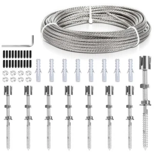 Rankhilfe Edelstahl Drahtseil Rankgitter Seilsystem Rankseilsystem Set 12M - Bild 1 von 10