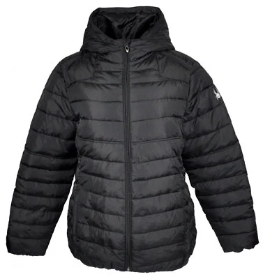 Chaqueta Spyder Puffer para mujer talla L con capucha negra larga precio de venta sugerido por el fabricante 199 USD Foto 1 de 4