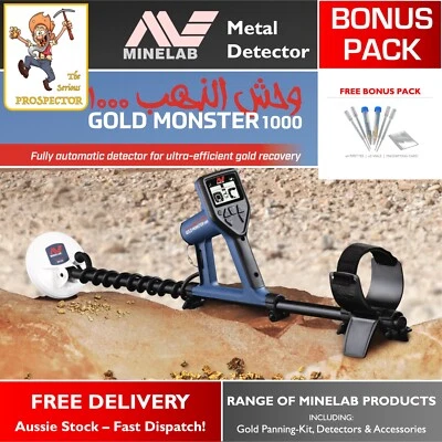 Minelab Gold Monster 1000 Metal Detector  | Fully Automatic - GOLD | BONUS PACK! - image 1 of 4