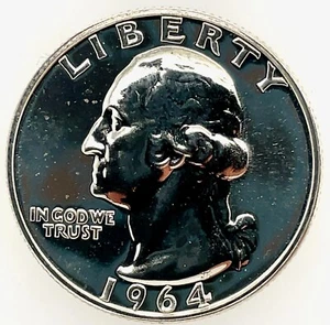 1964 - Silver Washington Quarter GEM Proof - Absolute BU - SUPERB*** - Picture 1 of 11