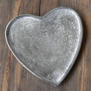 Dekoschale Herz 20cm ALU Dekoteller Schale Aluminium Hochzeit silber Tischdeko - Bild 1 von 3