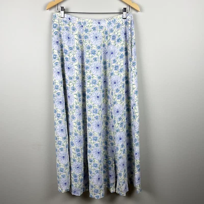 Maxi Falda April Cornell Mujer Pequeña Azul Amarillo Floral Boho Botones Cottagecore Foto 1 de 4
