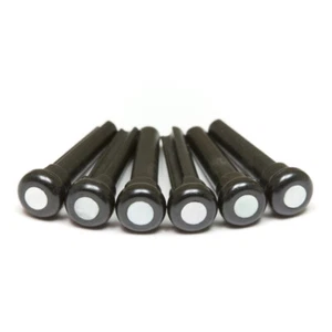TUSQ PRESENTATION BRIDGE PINS BLACK WITH 4MM MOP DOT - PP-2044-00 - Picture 1 of 1