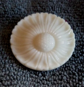 Vintage Antique Glass Button FANCY White Flower Design - Picture 1 of 4