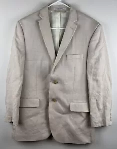 Chaqueta Blazer Lauren Ralph Lauren Para Hombres Lino Beige 40R Solapa 2 Botones Muesca - Imagen 1 de 11