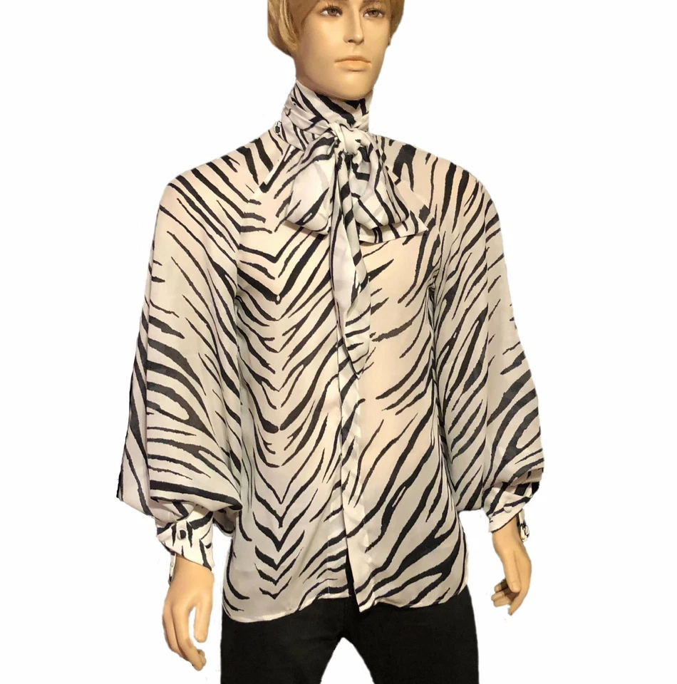 Мужская рубашка реглан с принтом зебра шелк жоржетт - Изображение 1 из 1