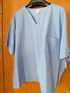 Top/camisa unisex PERIBLOSSOM (azul)~ cuello en V ~ TALLA GRANDE~Nuevo - Imagen 1 de 2