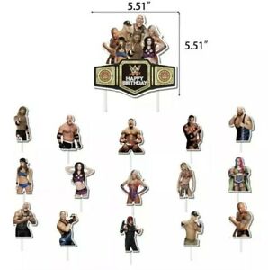 WWE Wrestling Cake & Cupcake Cake Toppers Picks  Birthday Party Decoration X16