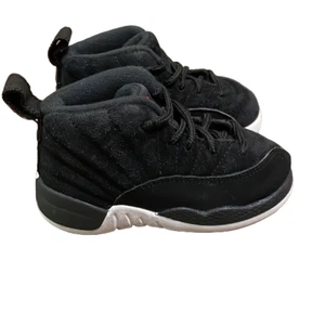 Nike Jordan 12 Retro Reverse Taxi Negro Gamuza Zapatilla Talla 6C EU 22 850000-017 - Imagen 1 de 12