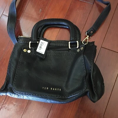 Bolso de Hombro TED BAKER London 100% Cuero Cartera Mango Negro Hebilla Nueva Etiqueta Foto 1 de 4