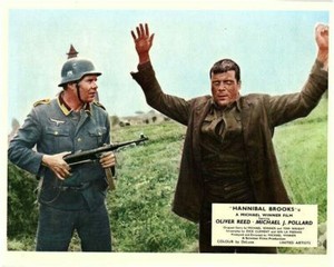 Hannibal Brooks Original Lobby Card Oliver Reed German troop holding gun 1969