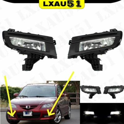Par de luces antiniebla LED DRL LH&amp;RH para parachoques delantero sedán Mazda 3 2007-2009 Foto 1 de 4