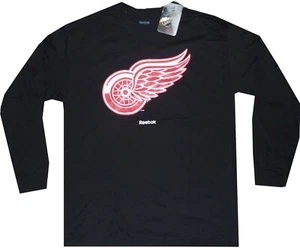 Detroit Red Wings Reebok Primary Logo Mens Long Sleeve T Shirt New tags - Picture 1 of 3