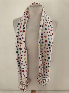 Claire's Girls Scarf Winter Accessories White Polk A Dot - Picture 1 of 4