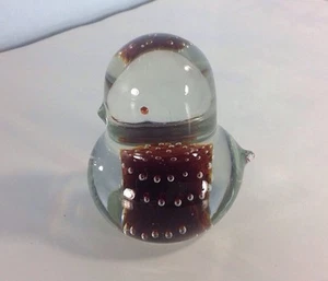 Vintage Kreiss mundgeblasen Kunst Glas Vogel 3,5" Briefbeschwerer Japan klar rot EUC - Bild 1 von 5