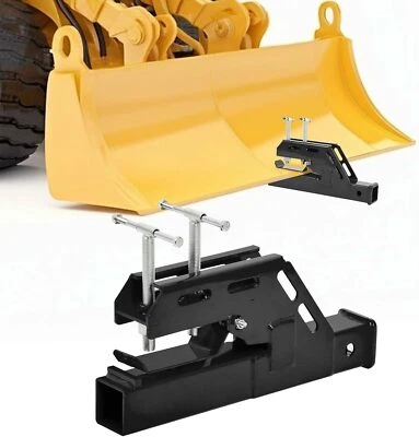Clamp On Trailer Hitch Receiver 2'' Ball Mount Adapter for Tractor Bucket Bobcat - Image 1 of 4