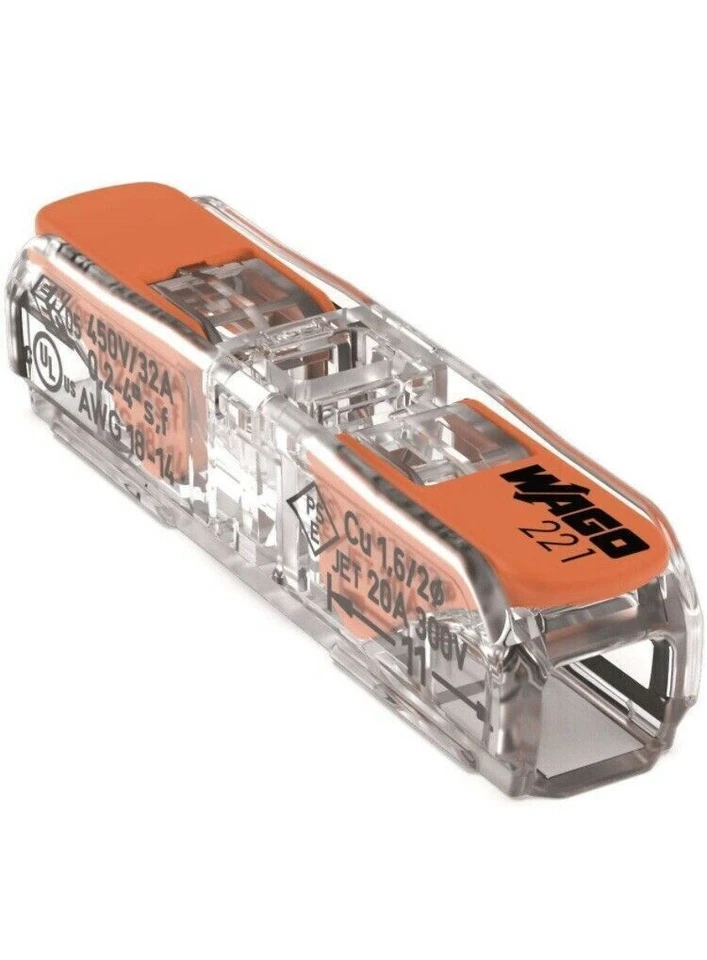 WAGO 2-Leiter Durchgangsverbinder mit Hebel (221-2411)