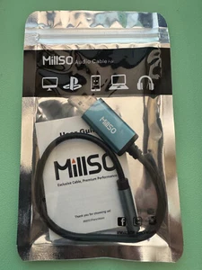 MillSO USB to 3.5mm Audio Jack Adapter Sapphire Blue TRRS USB to AUX Audio Jack - Picture 1 of 2