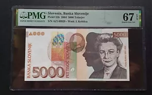 PMG 67 SLOVENIA 5000 TOLARJEV 2004 P-33b REPLACEMENT SERIES AZ UNC EPQ - Picture 1 of 2