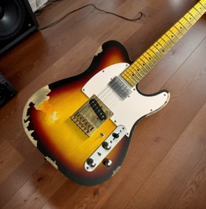 Relic Tele Electric Guitar Vintage Sunburst Color Andy Edition Version In Stock - Picture 1 of 5