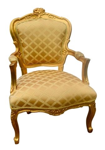 Vintage Carved Italian Style Gilded Accent Chair Cover