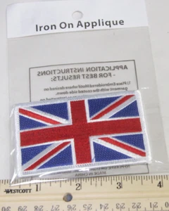 Bandiera Union Jack Regno Unito - Toppa costume ferro su applicazione ricamata - NUOVO - Foto 1 di 2