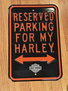 Harley-Davidson Parking Only Sign By Ande Rooney Metal Tin 11.5 X 18 Weighs 3 Lb - Picture 1 of 1