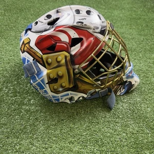 VTG Bauer Street Hockey Goalie Mask Certified Adjustable Painted Design NHL 960 - Picture 1 of 7