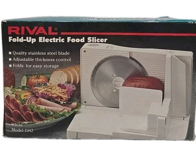 Cortadora de alimentos eléctrica plegable Rival para carne, queso y más modelo 1042 vintage Foto 1 de 4