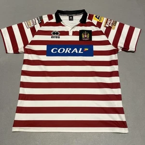 Camiseta Wigan Warriors 4XL Rugby League Camiseta Roja Blanca Rayas 2015 Home Errea - Imagen 1 de 13