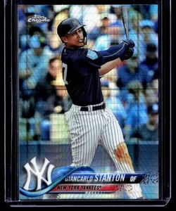 2018 Topps Chrome Prism Refractor Giancarlo Mike Stanton New York Yankees #186 - Picture 1 of 2