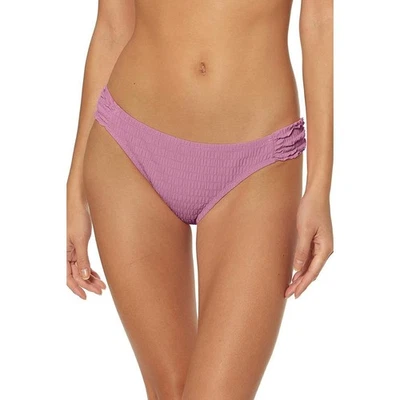 Parte inferior de bikini Jessica Simpson fruncida talla M rosa polvo púrpura NUEVO Foto 1 de 4