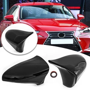 FOR LEXUS IS ES GS LS CT RC & F-Sport Bright Black Add on Side Mirror Cover Cap - Picture 1 of 11