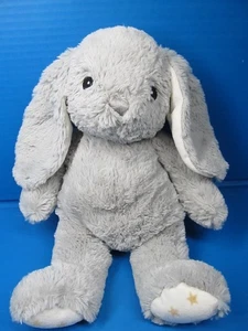 Cloud B HUGGINZ Gray BUNNY RABBIT 14" Plush Stars Stitched Eyes - Picture 1 of 8