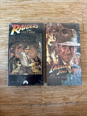 Indiana Jones Raiders Of Lost Ark & Temple Of Doom VHS Lot of 2. New Orange Seal - Image 1 of 4