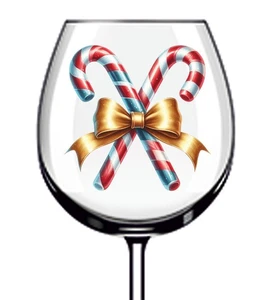 12x Acuarela Navidad Bastón de Caramelo Vinilo Adhesivo Calcomanía Vaso Copa de Vino - Imagen 1 de 3
